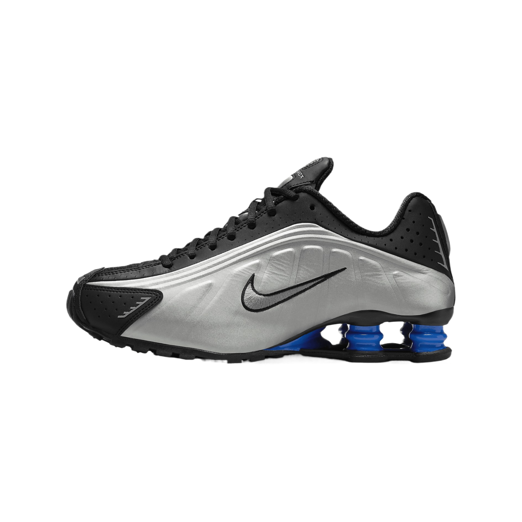 NIKE W SHOX R4 SHOES (BLACK/RACER BLUE/METALLIC SILVER) | eBay
