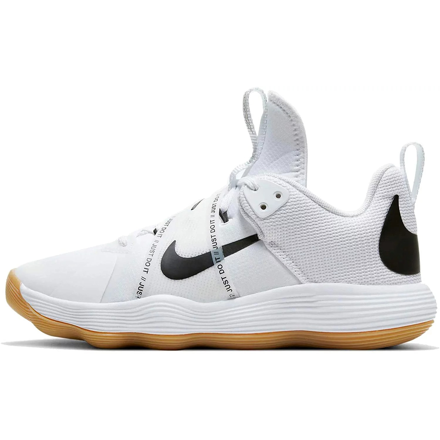 WOMENS NIKE REACT HYPERSET WOMEN'S VOLLEYBALL SHOE (WHITE/BLACK-GUM LIGHT BROWN)
