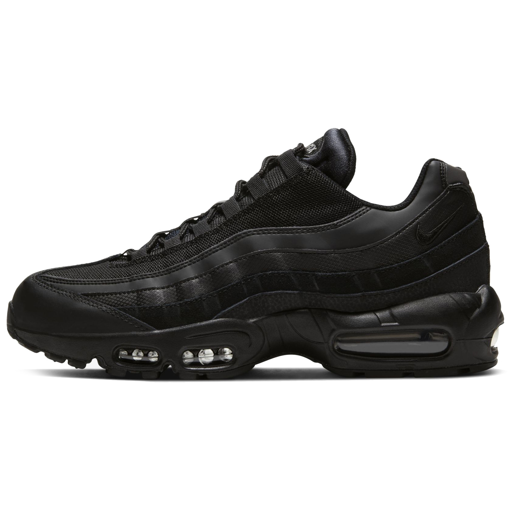NIKE AIR MAX 95 ESSENTIAL Running Casual Shoes (BLACK/BLACK-DARK GREY)
