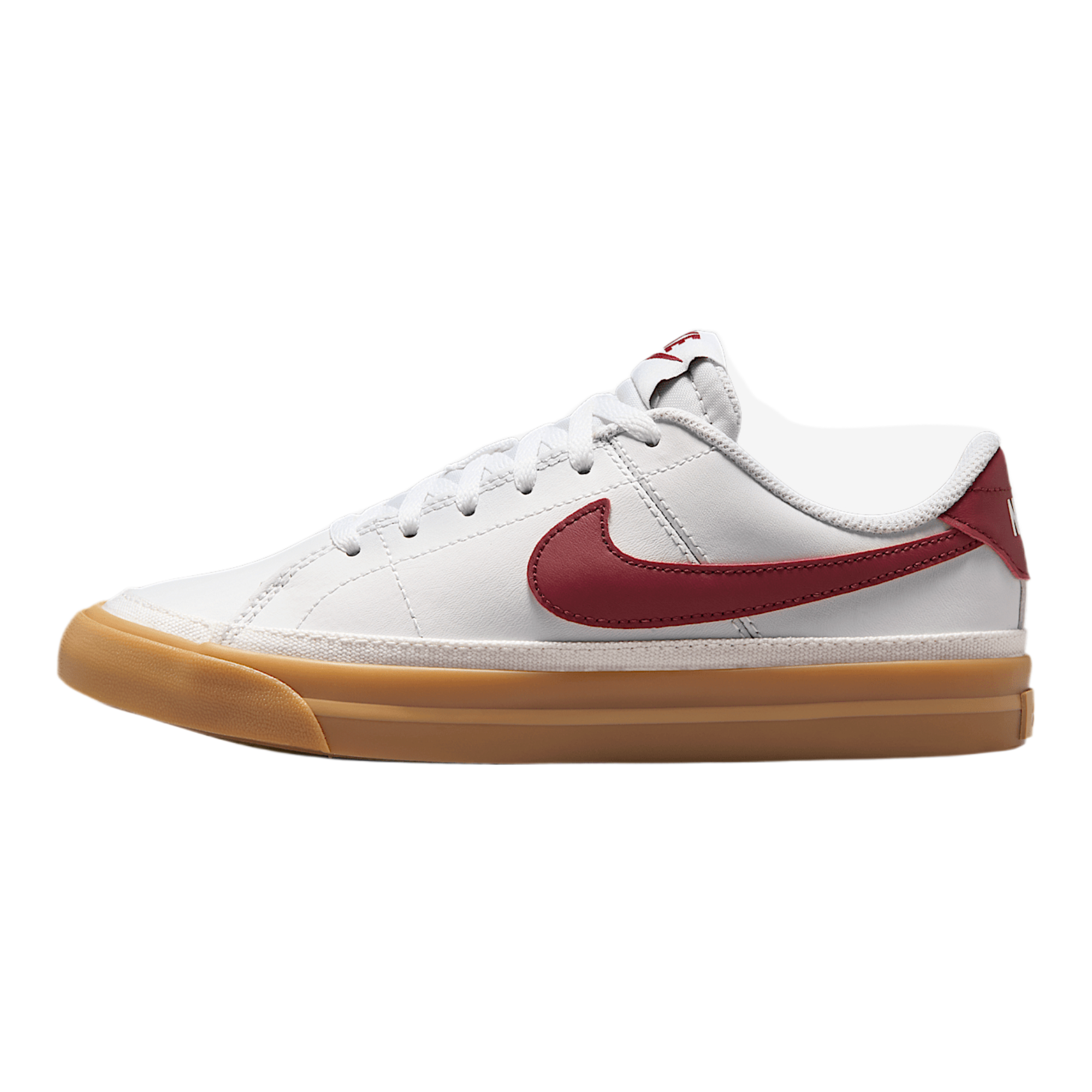 Nike Kids White Sneakers with Red Lining and Black Swoosh Nike Court Borough Mid 2  main image 3