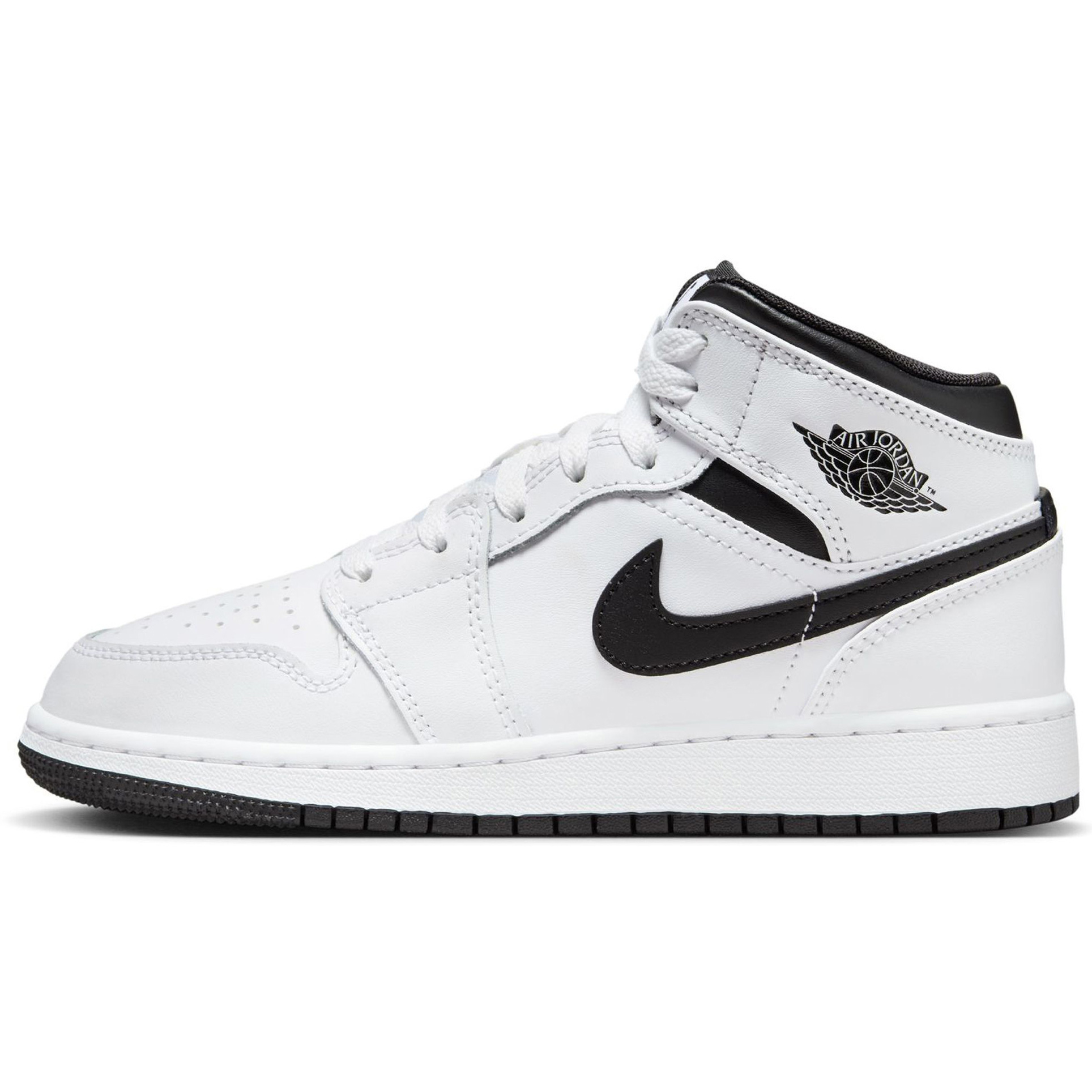 Nike GS Air Jordan 1 Mid White/Black 25㎝ AIR JORDAN 1 MID GS (WHITE/BLACK-WHITE-BLACK) | eBay