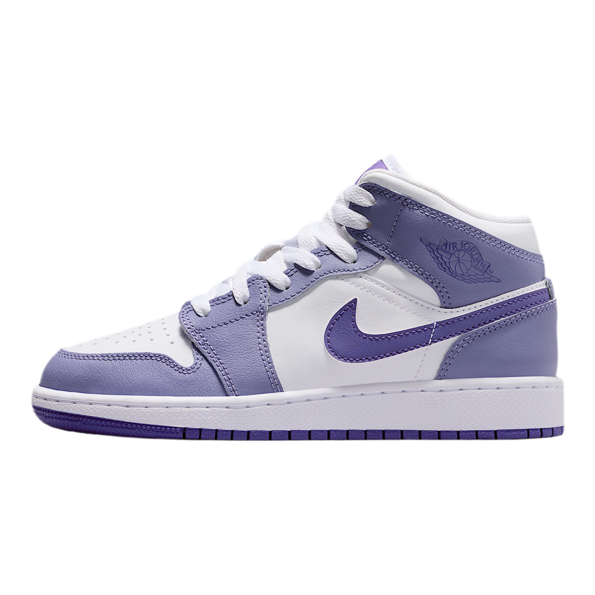 Air Jordan 1 Mid Big Kids' Shoes (Dusty Amethyst/White/Court