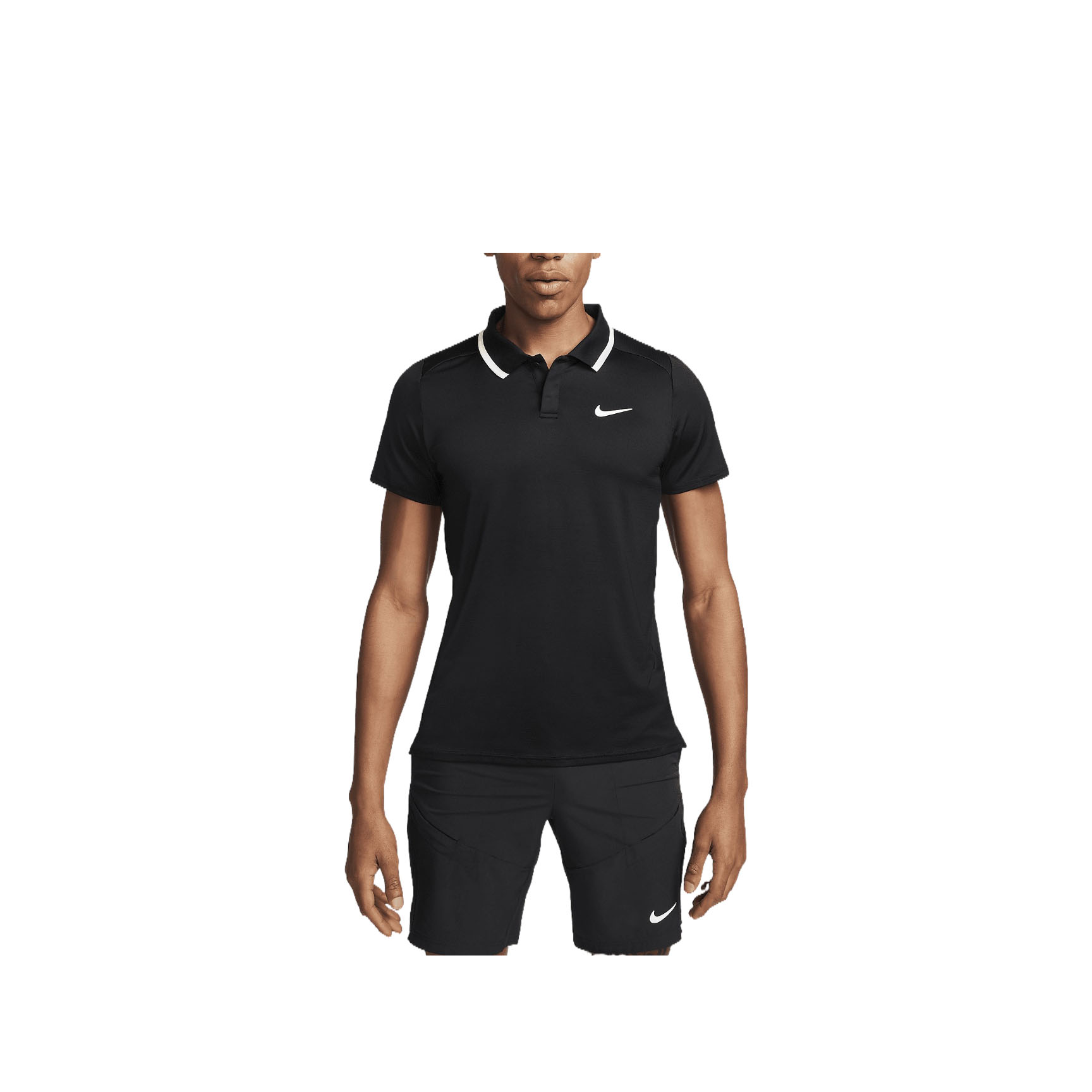 NikeCourt Advantage Men's Dri-FIT Tennis Polo (Black/White/White