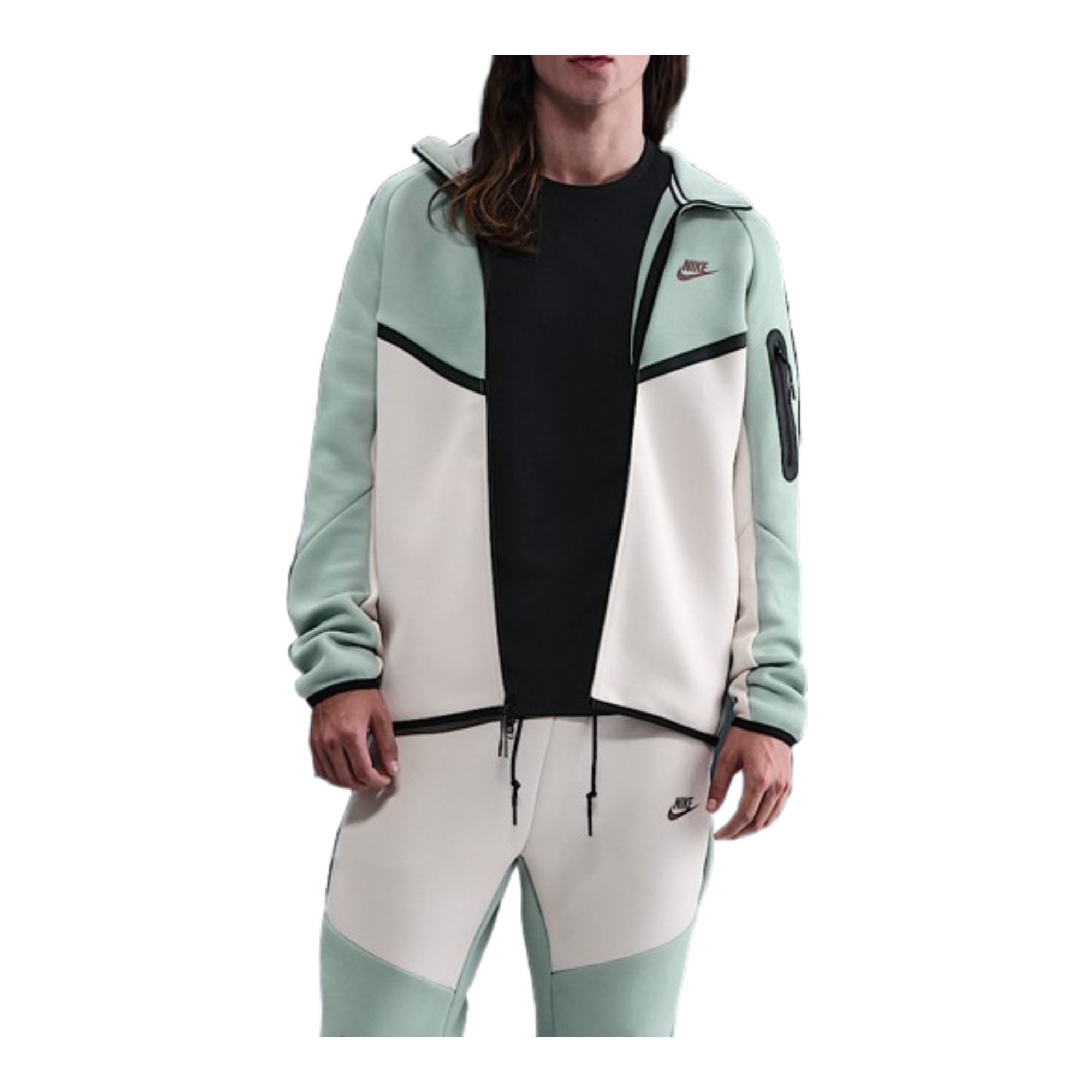 nike club hoodie in dusty green