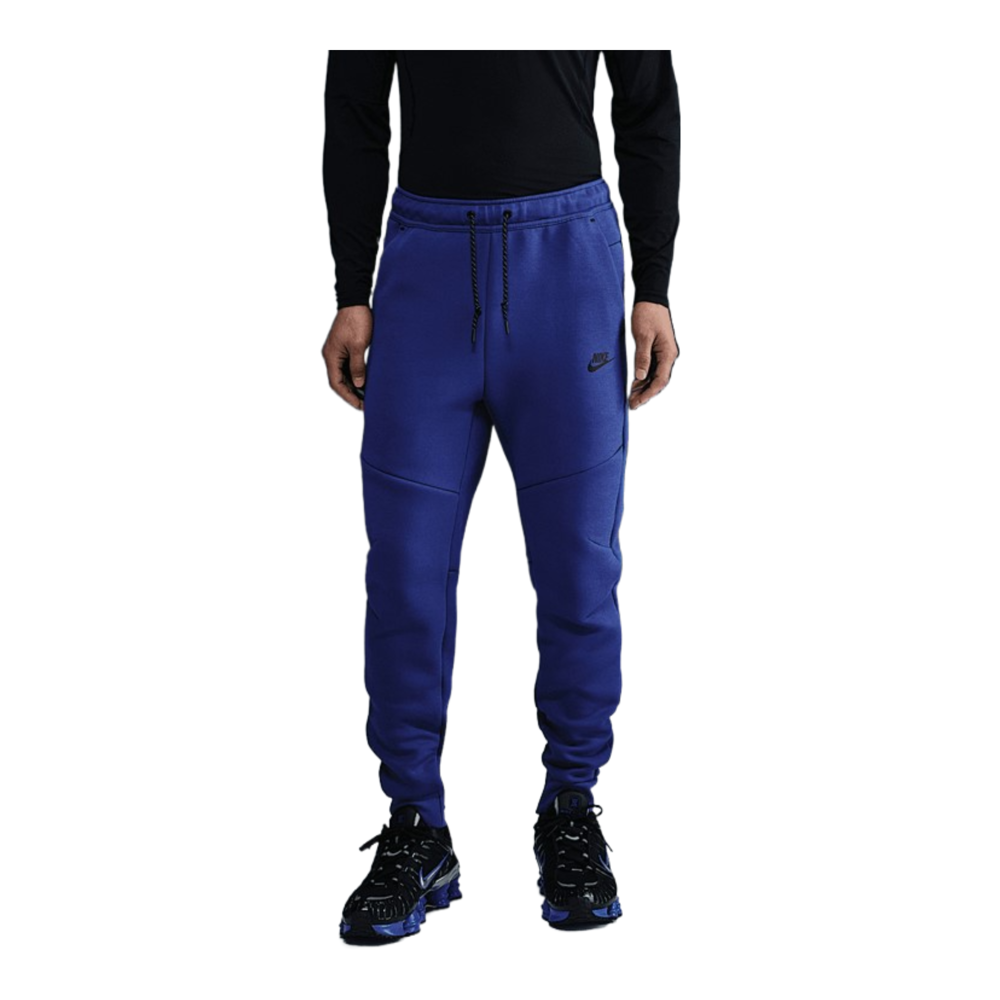 nike tech fleece joggers blue and black
