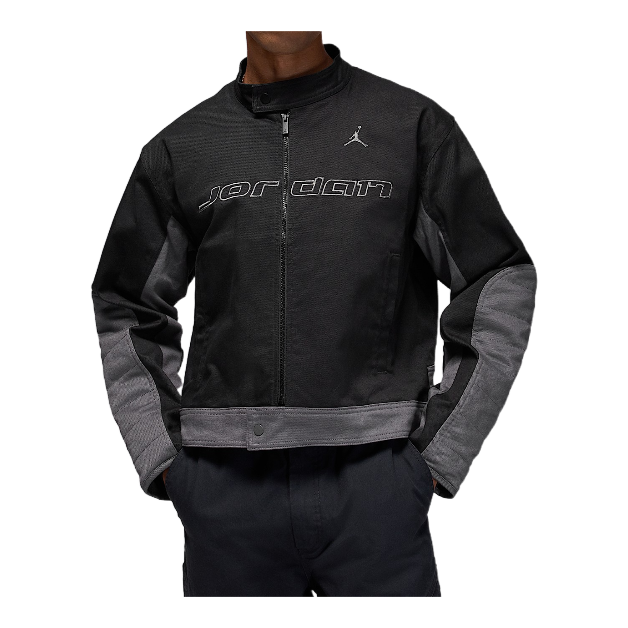 ジョーロケ　JORDAN バイク革ジャケット Jordan Brooklyn Men's Motorsport Jacket (Black/Iron Grey/Iron Grey