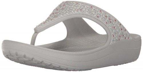 Crocs Women’s Sloane Embellished Platform Flip (Pearl White)