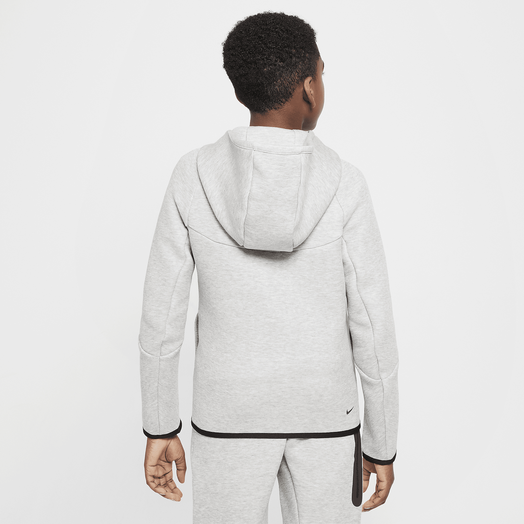 Nike Sportswear Tech Fleece Big Kids' Full-Zip Hoodie (Dark Grey