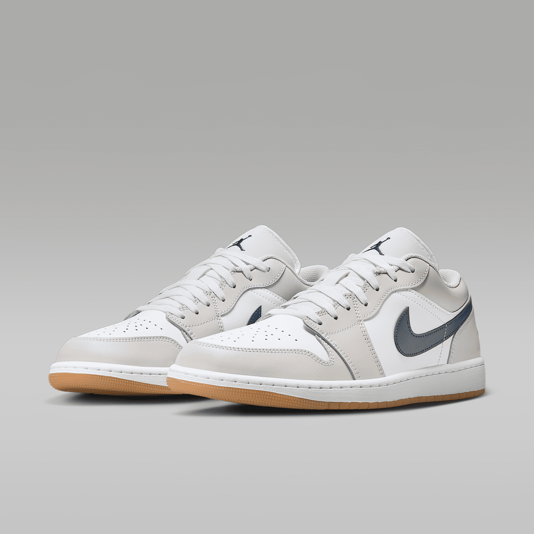 Air Jordan 1 Low Men's Shoes (White/Neutral Grey/Gum Medium Brown