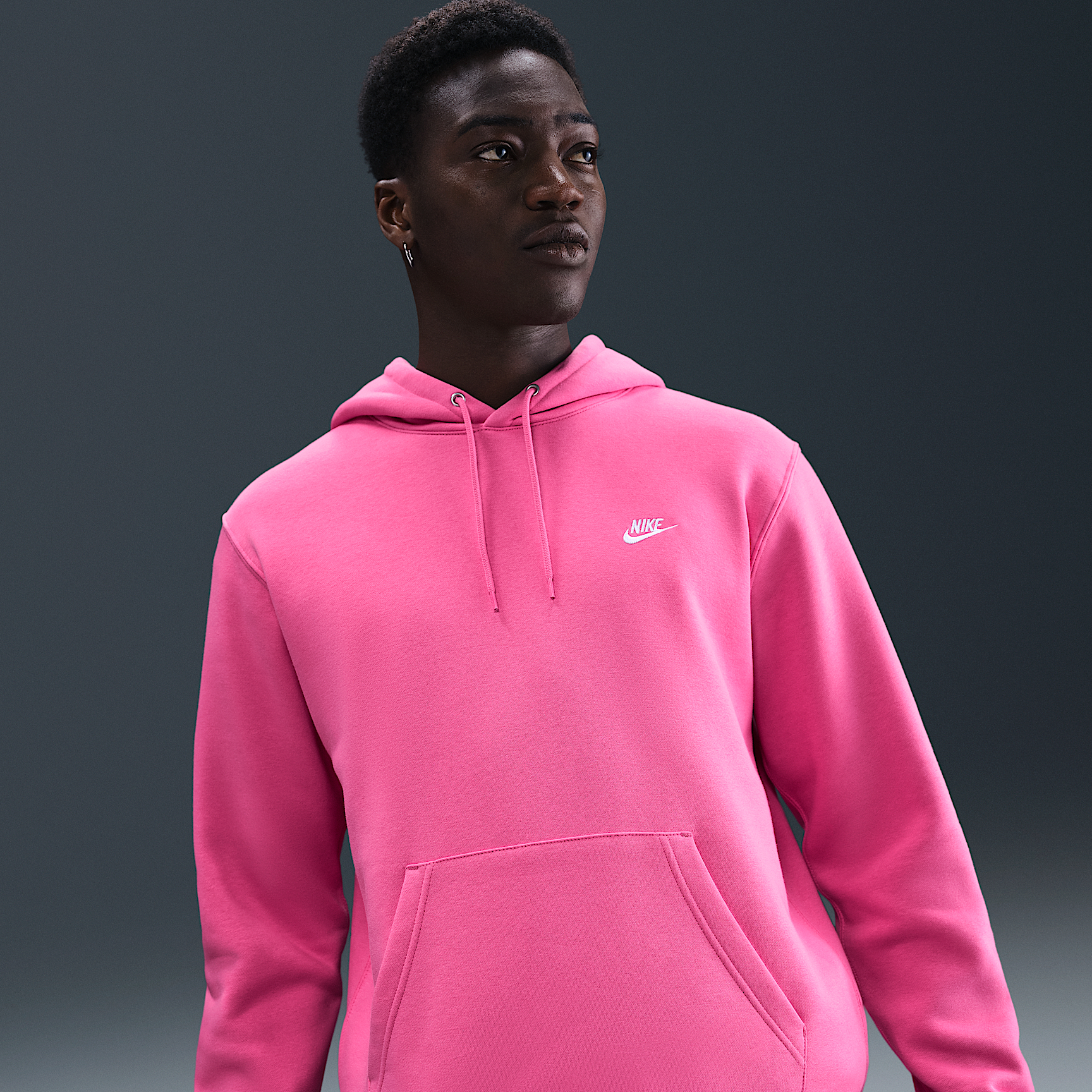 Nike Club Men's Pullover Fleece Hoodie (Pinksicle/Pinksicle/White